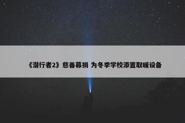 《潜行者2》慈善募捐 为冬季学校添置取暖设备