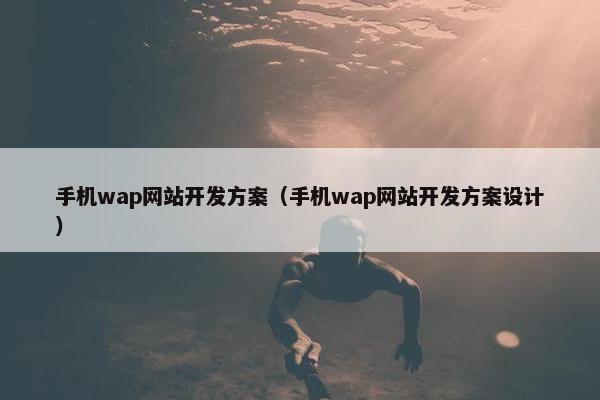 手机wap网站开发方案（手机wap网站开发方案设计）