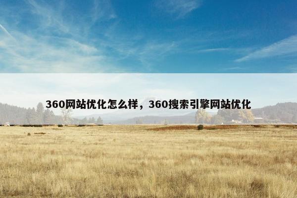 360网站优化怎么样，360搜索引擎网站优化