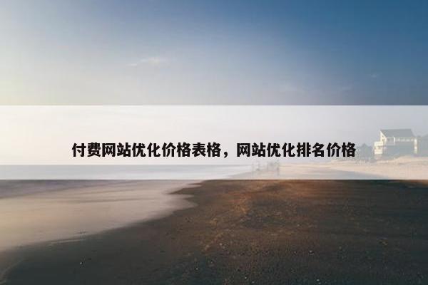 付费网站优化价格表格，网站优化排名价格