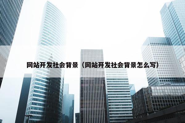 网站开发社会背景（网站开发社会背景怎么写）