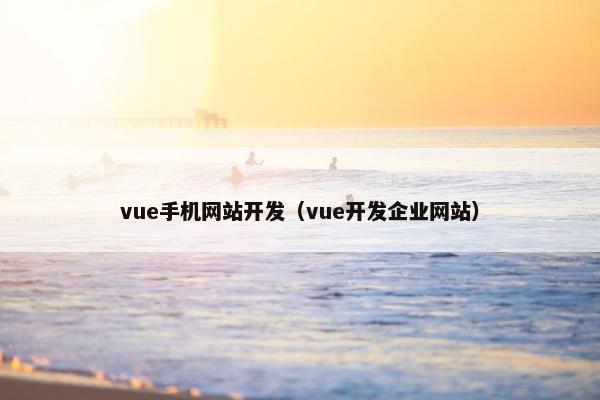 vue手机网站开发（vue开发企业网站）