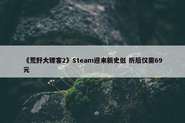 《荒野大镖客2》Steam迎来新史低 折后仅需69元