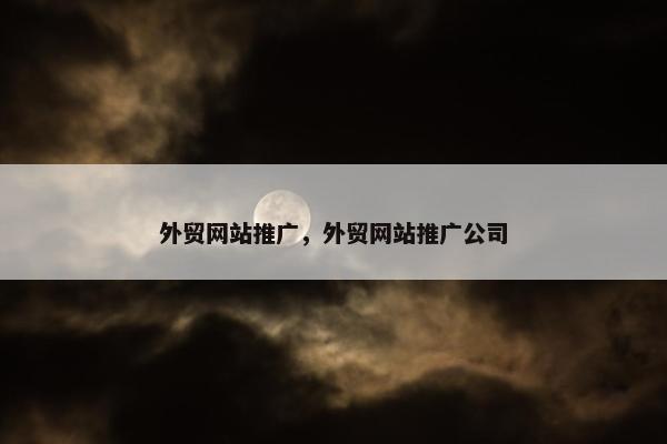 外贸网站推广，外贸网站推广公司