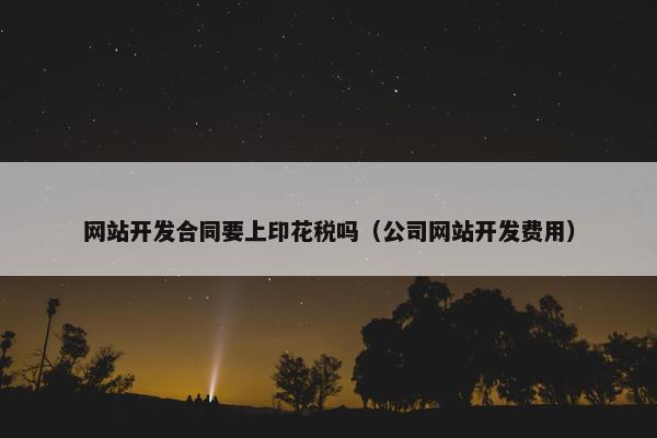 网站开发合同要上印花税吗（公司网站开发费用）