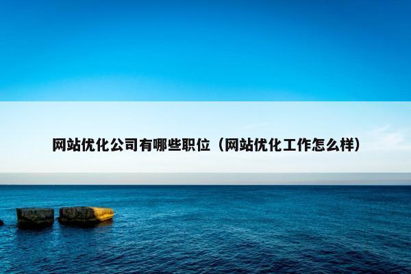 网站优化公司有哪些职位（网站优化工作怎么样）