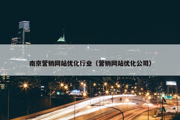 南京营销网站优化行业（营销网站优化公司）