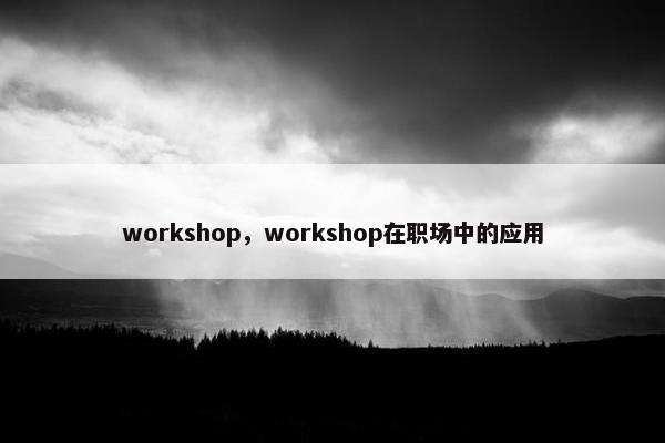 workshop，workshop在职场中的应用