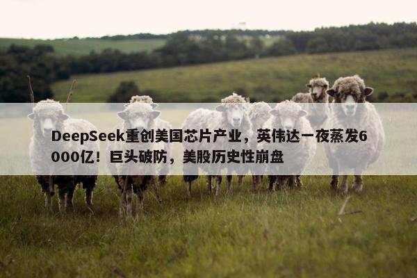 DeepSeek重创美国芯片产业，英伟达一夜蒸发6000亿！巨头破防，美股历史性崩盘