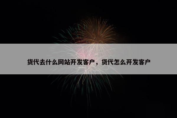 货代去什么网站开发客户，货代怎么开发客户