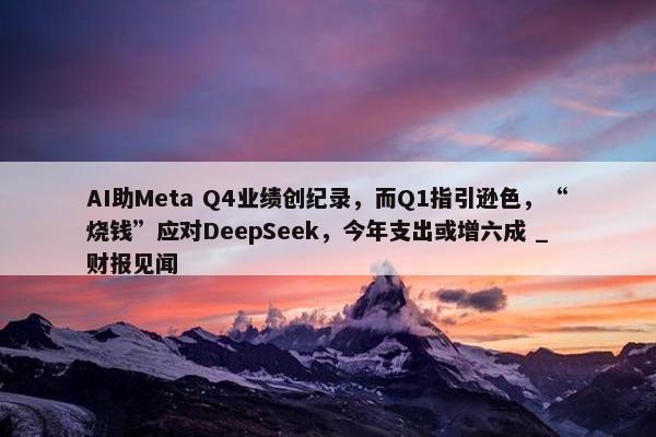 AI助Meta Q4业绩创纪录，而Q1指引逊色，“烧钱”应对DeepSeek，今年支出或增六成 _ 财报见闻