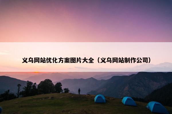 义乌网站优化方案图片大全（义乌网站制作公司）