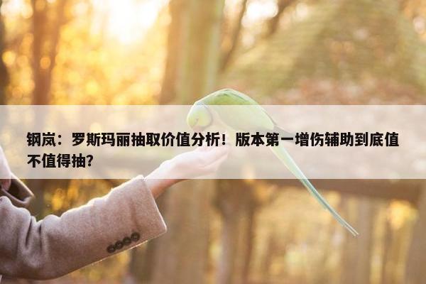 钢岚：罗斯玛丽抽取价值分析！版本第一增伤辅助到底值不值得抽？