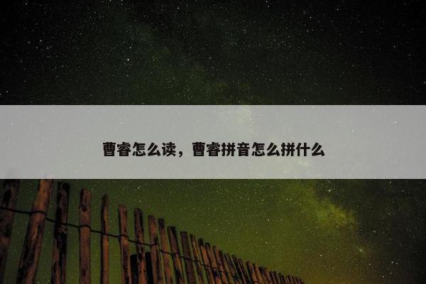 曹睿怎么读，曹睿拼音怎么拼什么