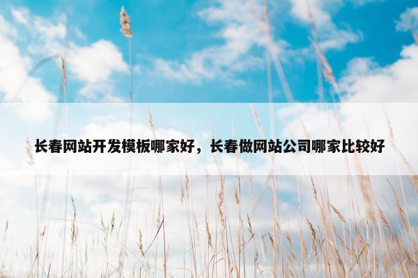 长春网站开发模板哪家好，长春做网站公司哪家比较好