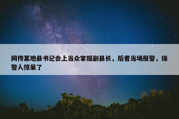 网传某地县书记会上当众掌掴副县长，后者当场报警，接警人惊呆了