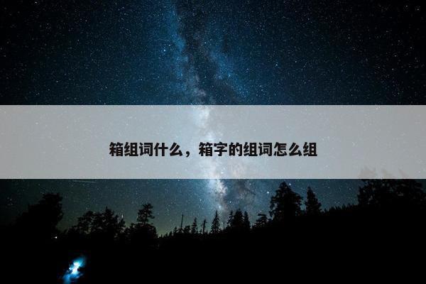 箱组词什么，箱字的组词怎么组