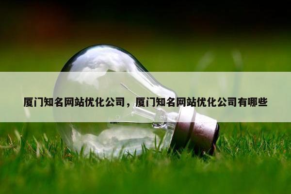 厦门知名网站优化公司，厦门知名网站优化公司有哪些