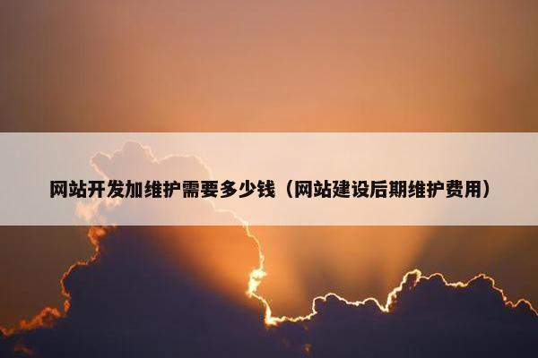 网站开发加维护需要多少钱（网站建设后期维护费用）