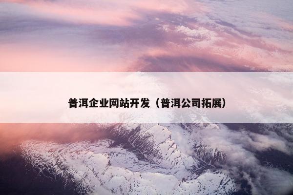 普洱企业网站开发（普洱公司拓展）