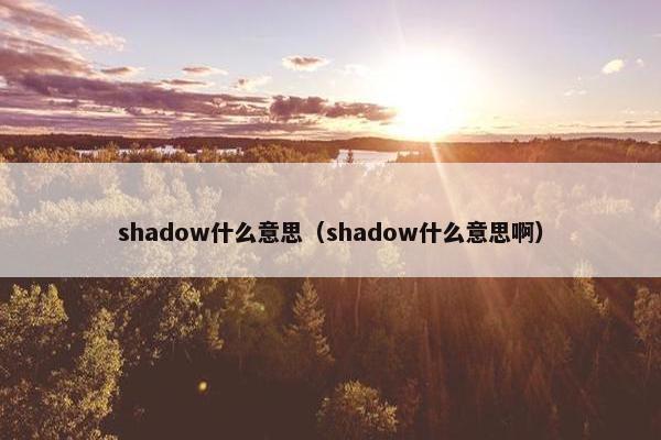 shadow什么意思（shadow什么意思啊）