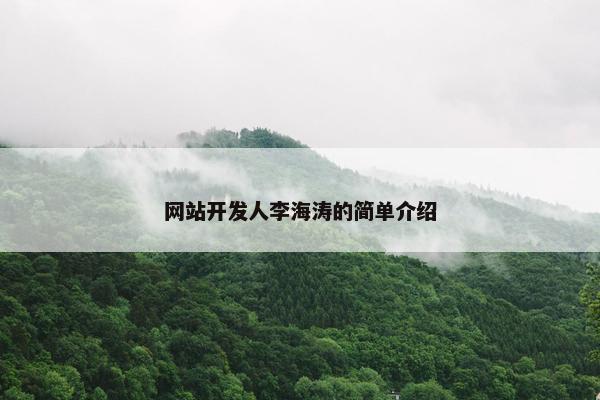 网站开发人李海涛的简单介绍