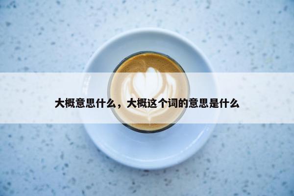 大概意思什么，大概这个词的意思是什么