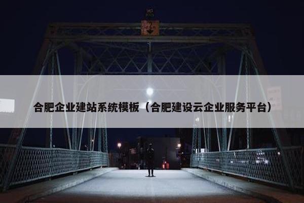 合肥企业建站系统模板（合肥建设云企业服务平台）