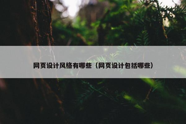 网页设计风格有哪些（网页设计包括哪些）