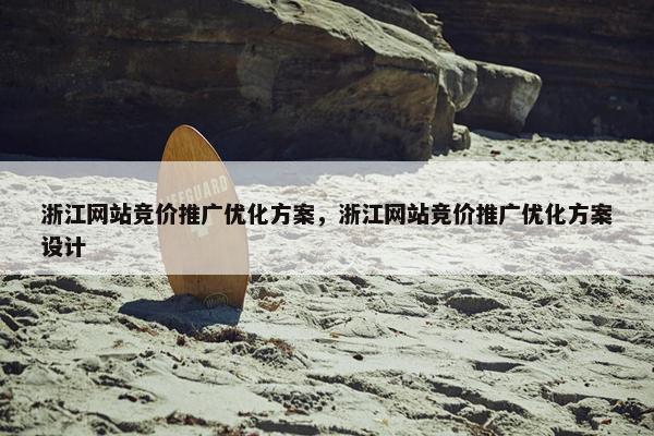 浙江网站竞价推广优化方案，浙江网站竞价推广优化方案设计