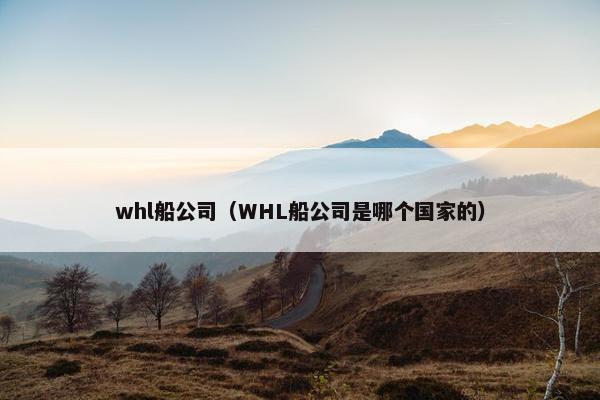 whl船公司（WHL船公司是哪个国家的）