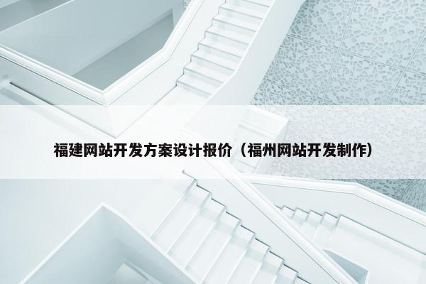 福建网站开发方案设计报价（福州网站开发制作）