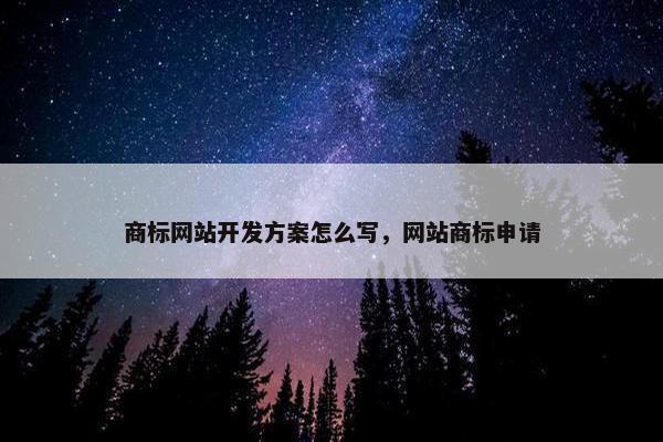 商标网站开发方案怎么写，网站商标申请