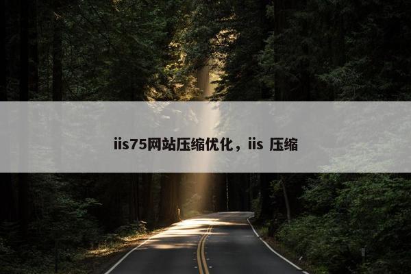 iis75网站压缩优化，iis 压缩