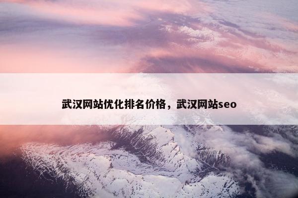 武汉网站优化排名价格，武汉网站seo