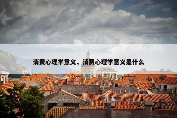 消费心理学意义，消费心理学意义是什么