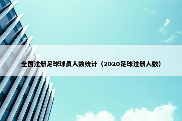 全国注册足球球员人数统计（2020足球注册人数）