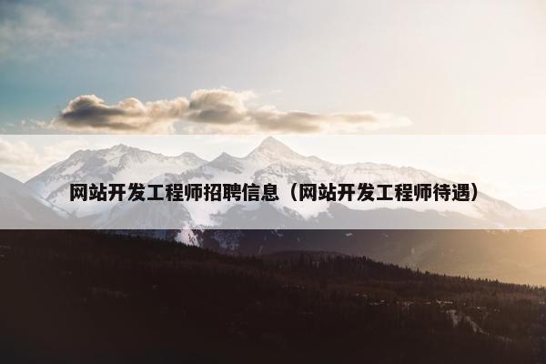 网站开发工程师招聘信息（网站开发工程师待遇）