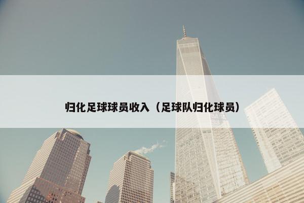 归化足球球员收入（足球队归化球员）