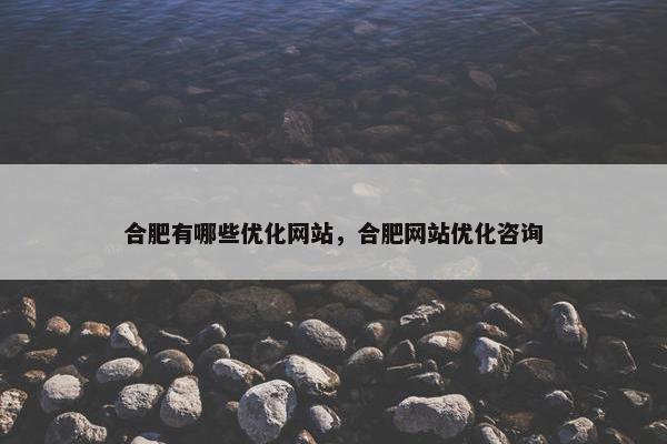 合肥有哪些优化网站，合肥网站优化咨询