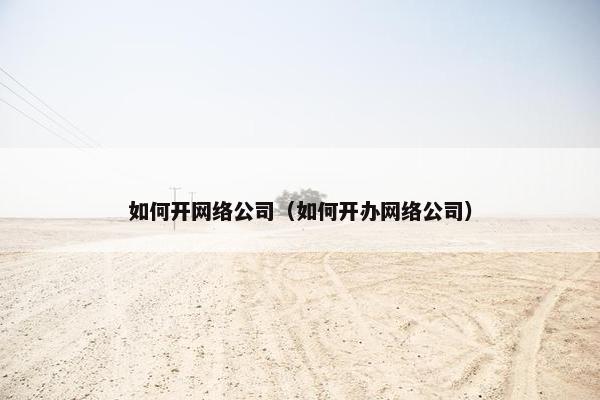 如何开网络公司（如何开办网络公司）