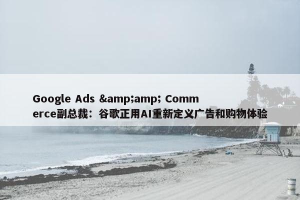 Google Ads &amp; Commerce副总裁：谷歌正用AI重新定义广告和购物体验