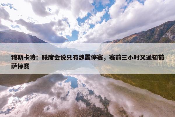 穆斯卡特：联席会说只有魏震停赛，赛前三小时又通知茹萨停赛