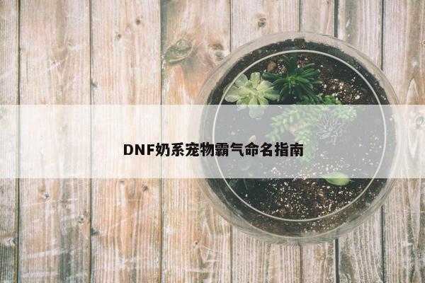 DNF奶系宠物霸气命名指南