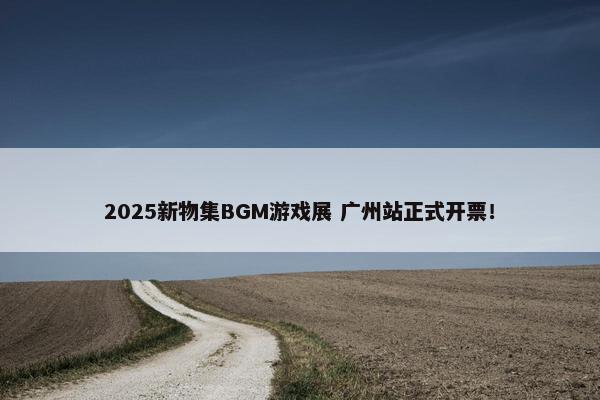 2025新物集BGM游戏展 广州站正式开票！