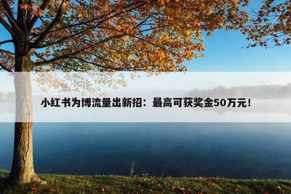 小红书为博流量出新招：最高可获奖金50万元！