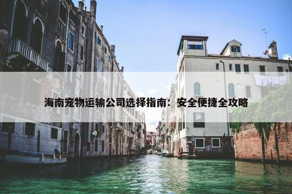 海南宠物运输公司选择指南：安全便捷全攻略