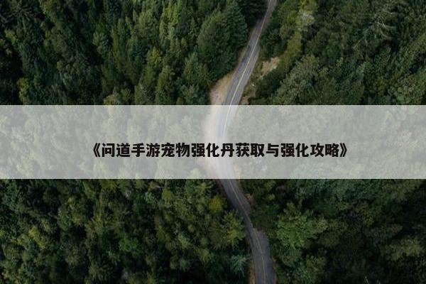 《问道手游宠物强化丹获取与强化攻略》