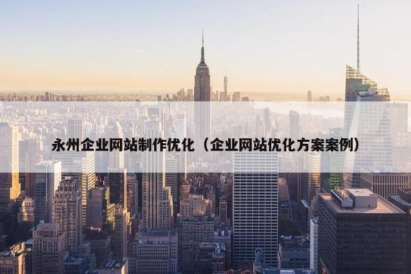 永州企业网站制作优化（企业网站优化方案案例）