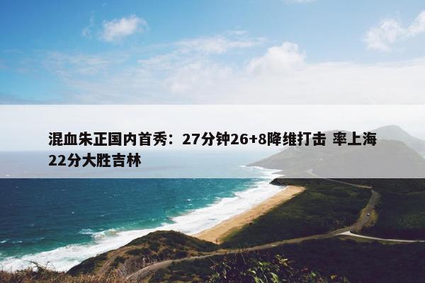 混血朱正国内首秀：27分钟26+8降维打击 率上海22分大胜吉林